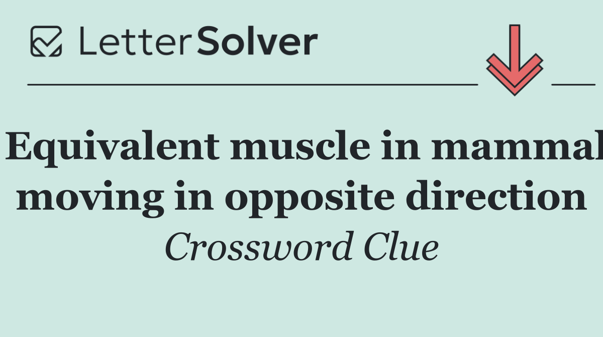 Equivalent muscle in mammal moving in opposite direction