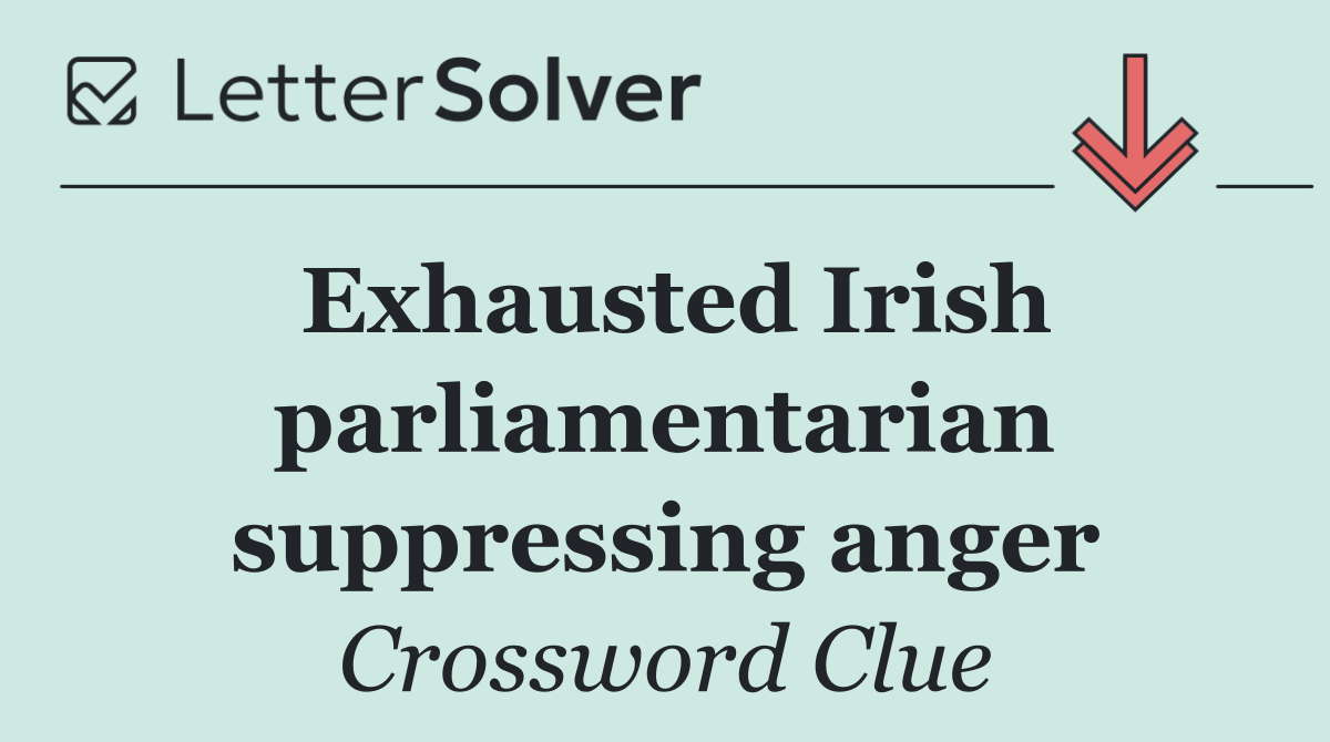 Exhausted Irish parliamentarian suppressing anger