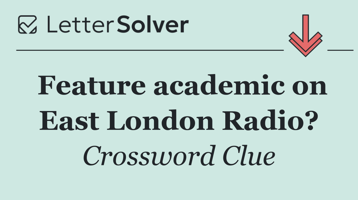 Feature academic on East London Radio?