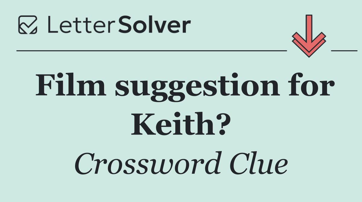 Film suggestion for Keith?