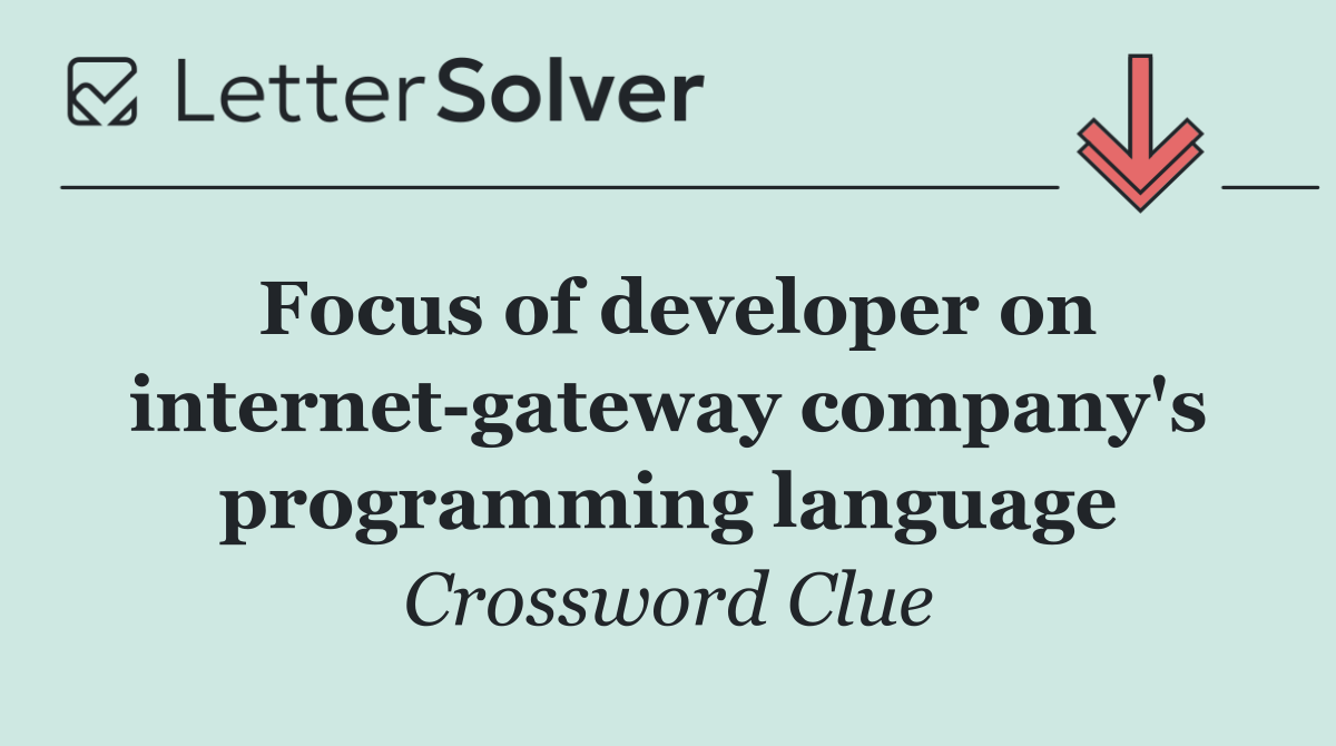 Focus of developer on internet gateway company's programming language