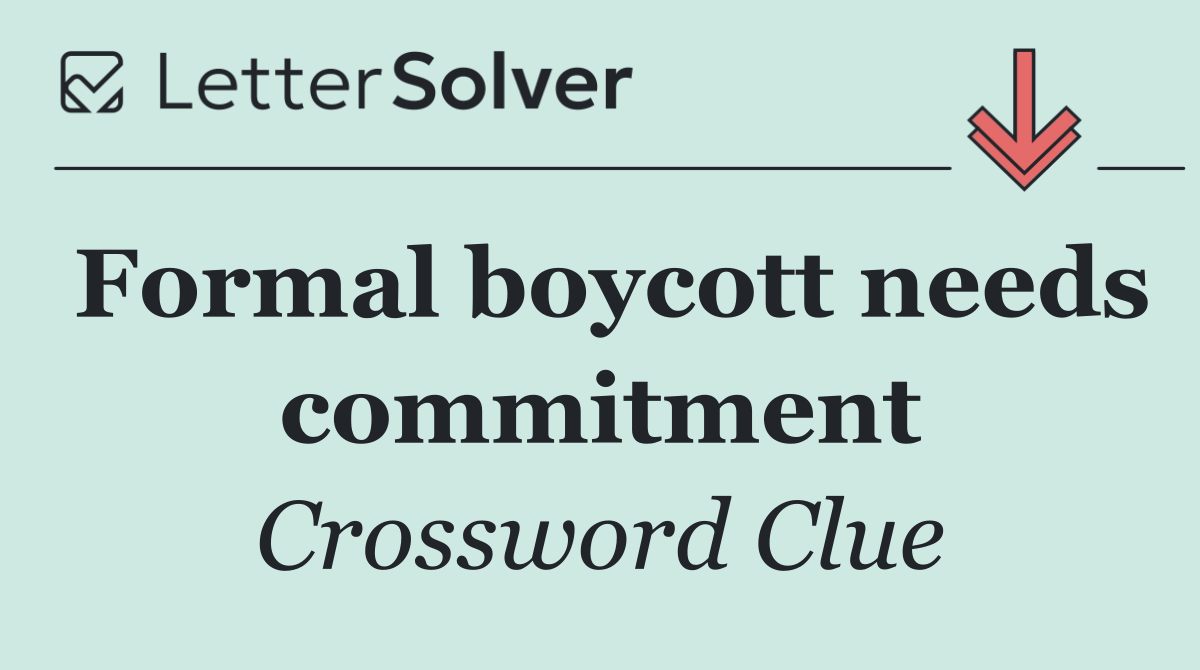 Formal boycott needs commitment