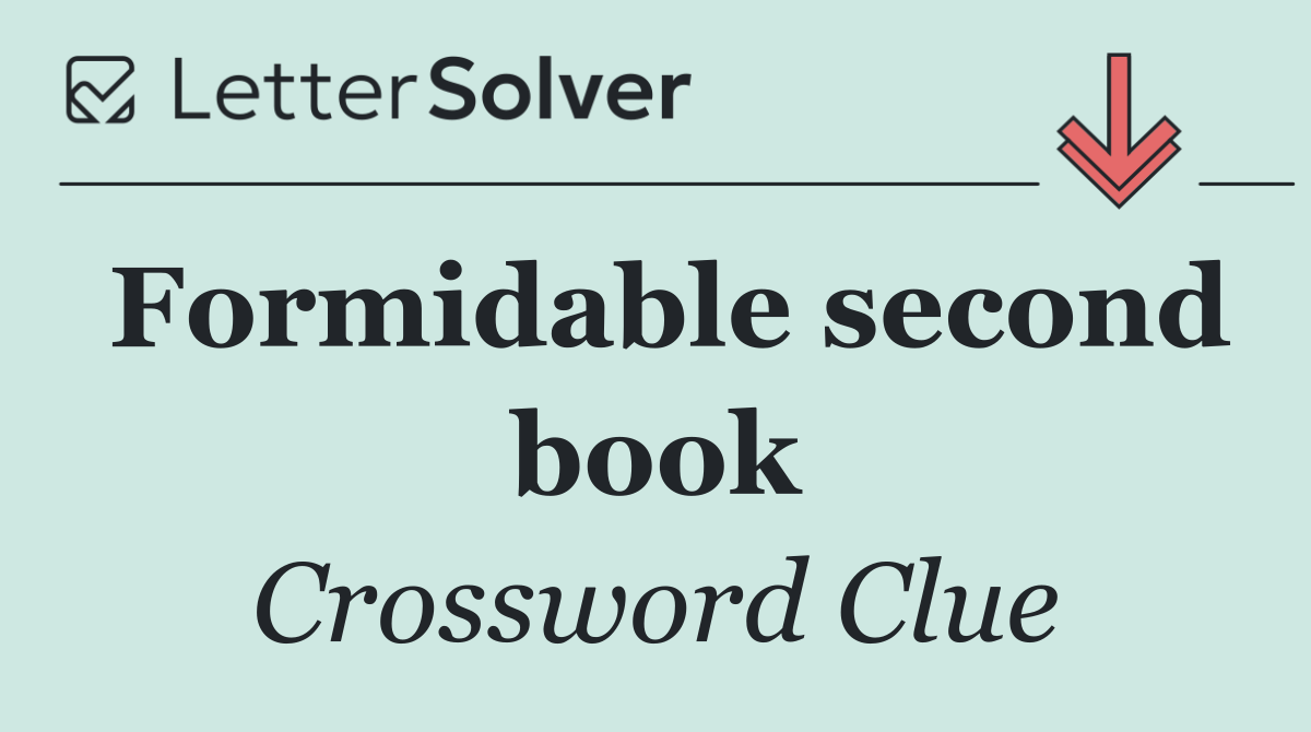 Formidable second book