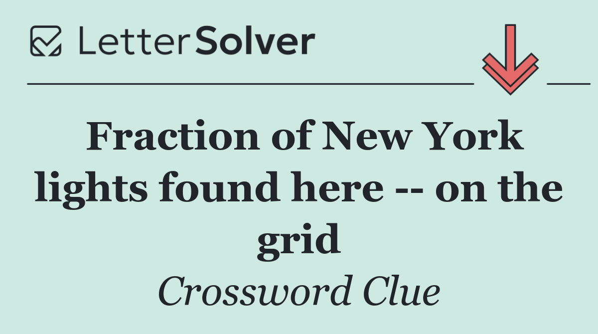 Fraction of New York lights found here    on the grid