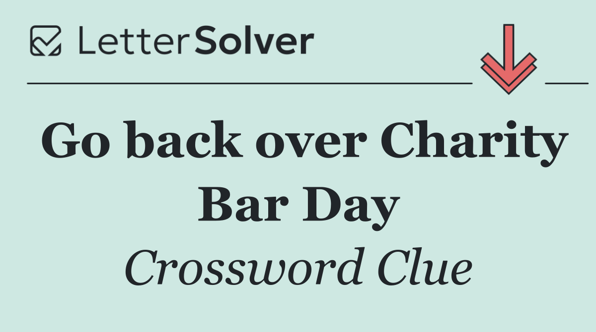 Go back over Charity Bar Day