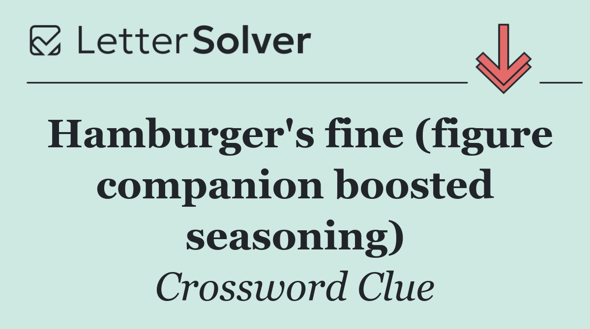 Hamburger's fine (figure companion boosted seasoning)