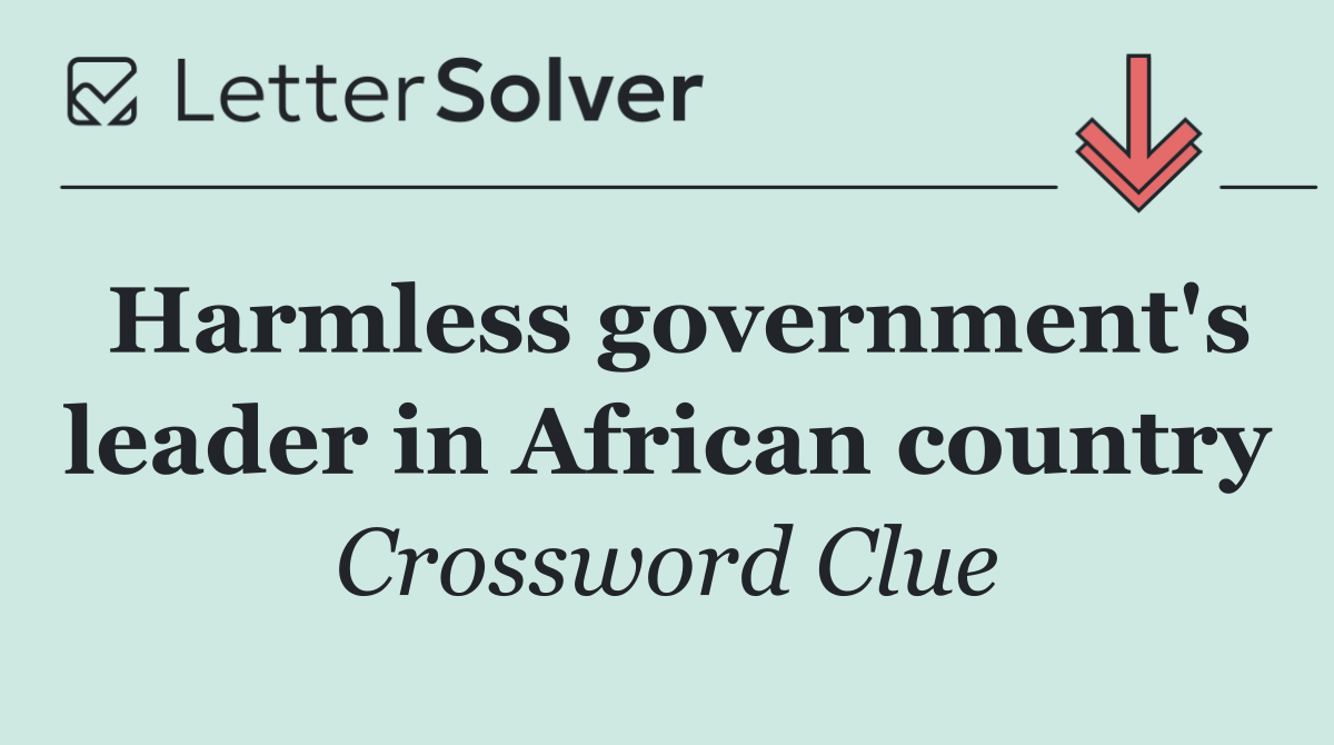 Harmless government's leader in African country