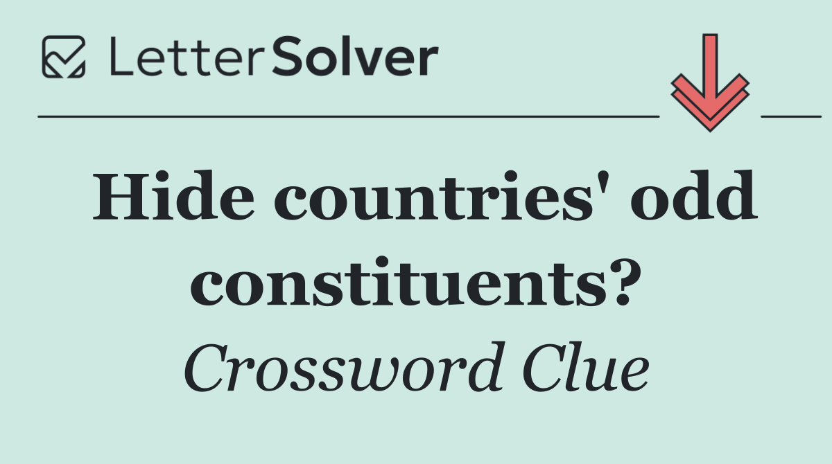 Hide countries' odd constituents?