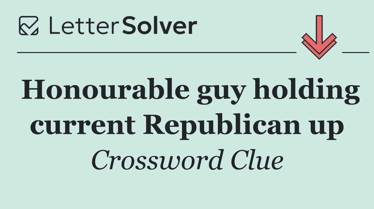 Honourable guy holding current Republican up