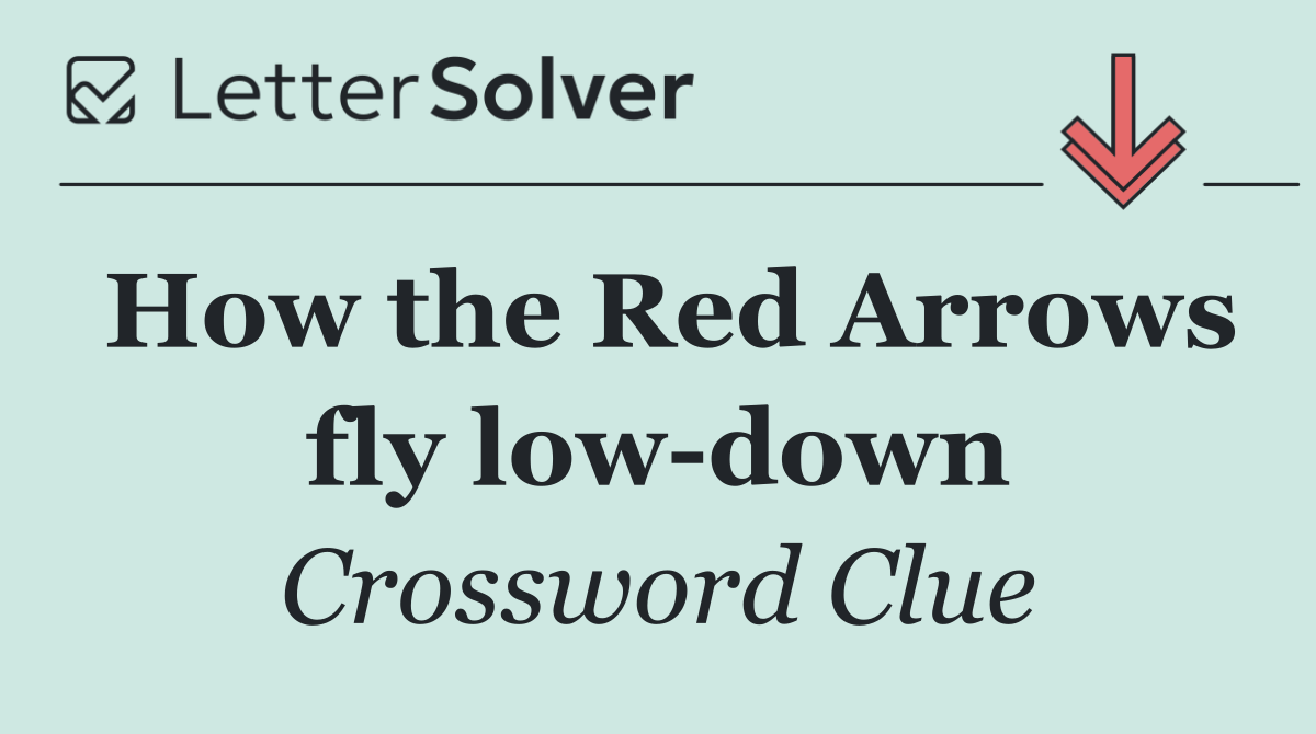 How the Red Arrows fly low down