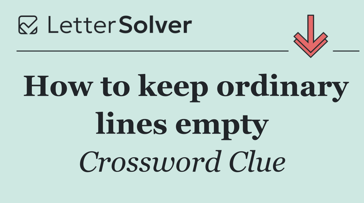 How to keep ordinary lines empty