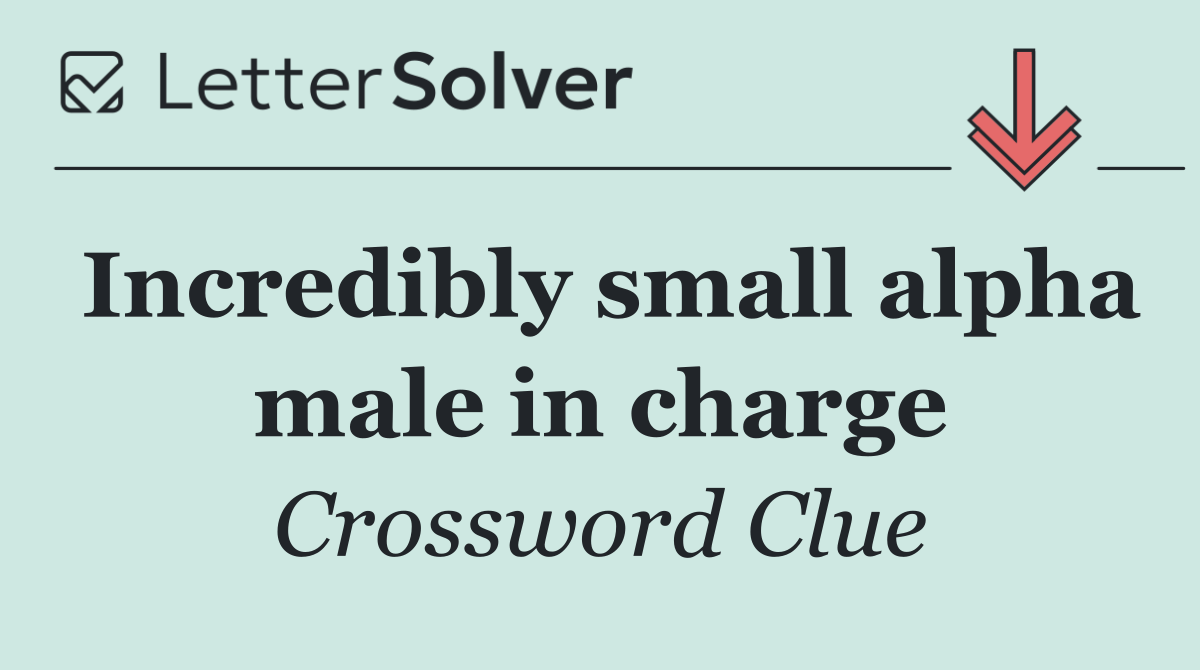 Incredibly small alpha male in charge