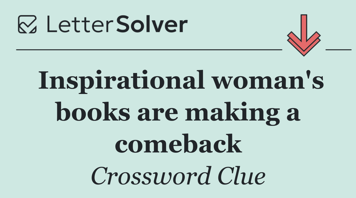 Inspirational woman's books are making a comeback