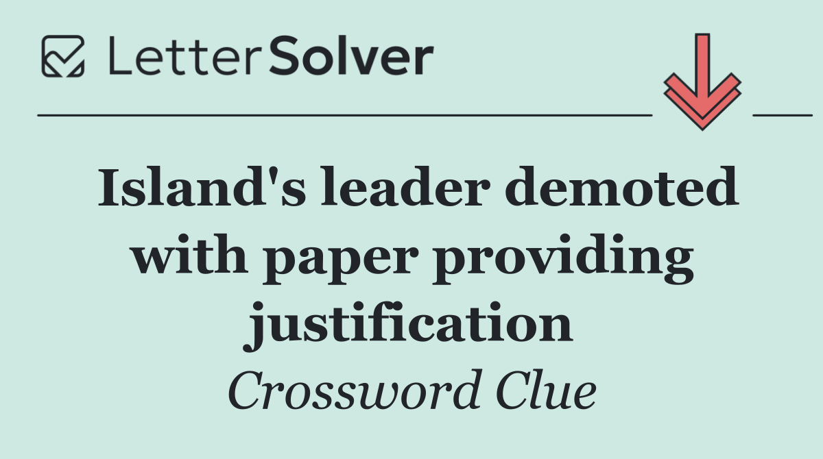 Island's leader demoted with paper providing justification