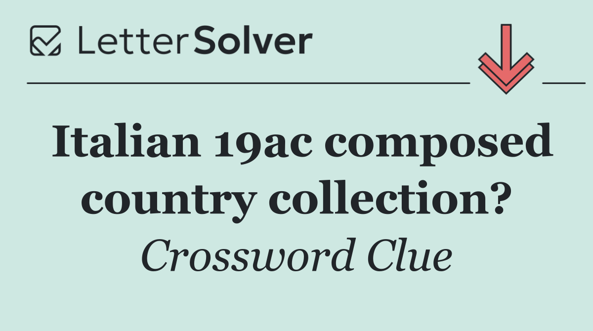 Italian 19ac composed country collection?