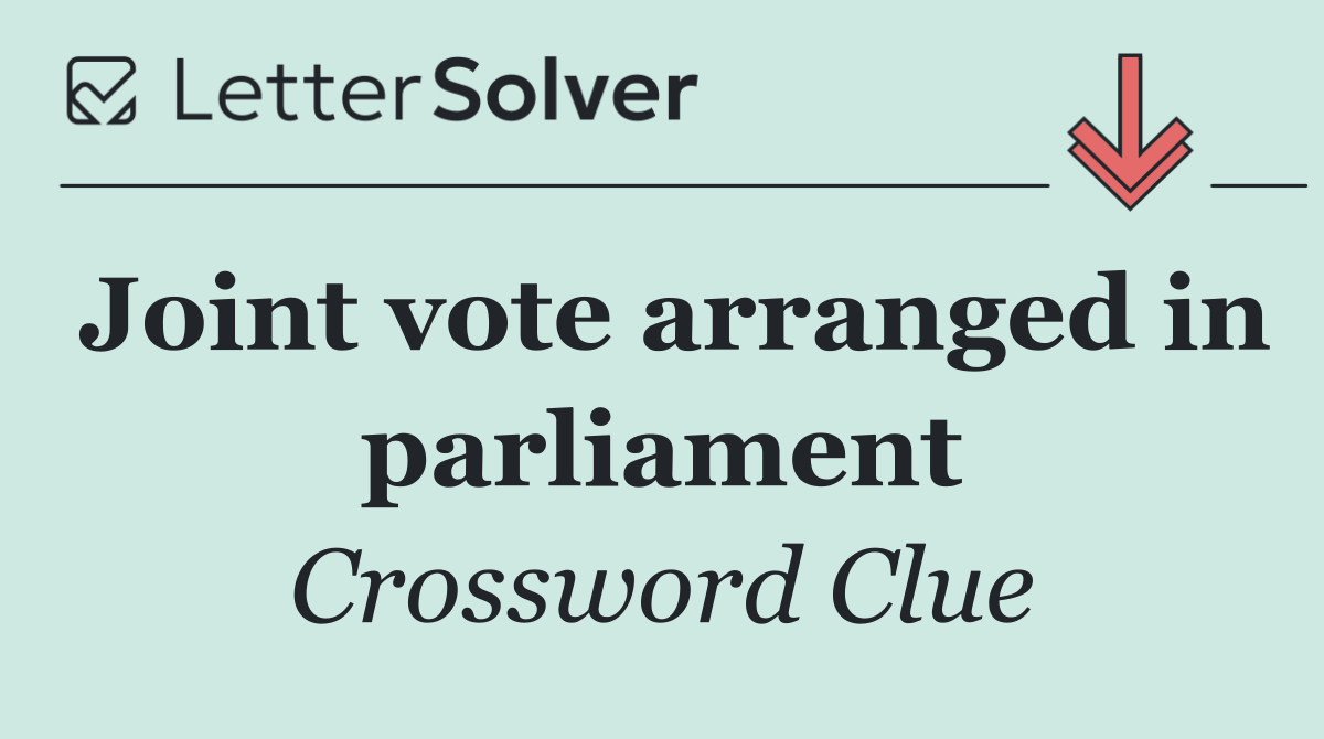 Joint vote arranged in parliament
