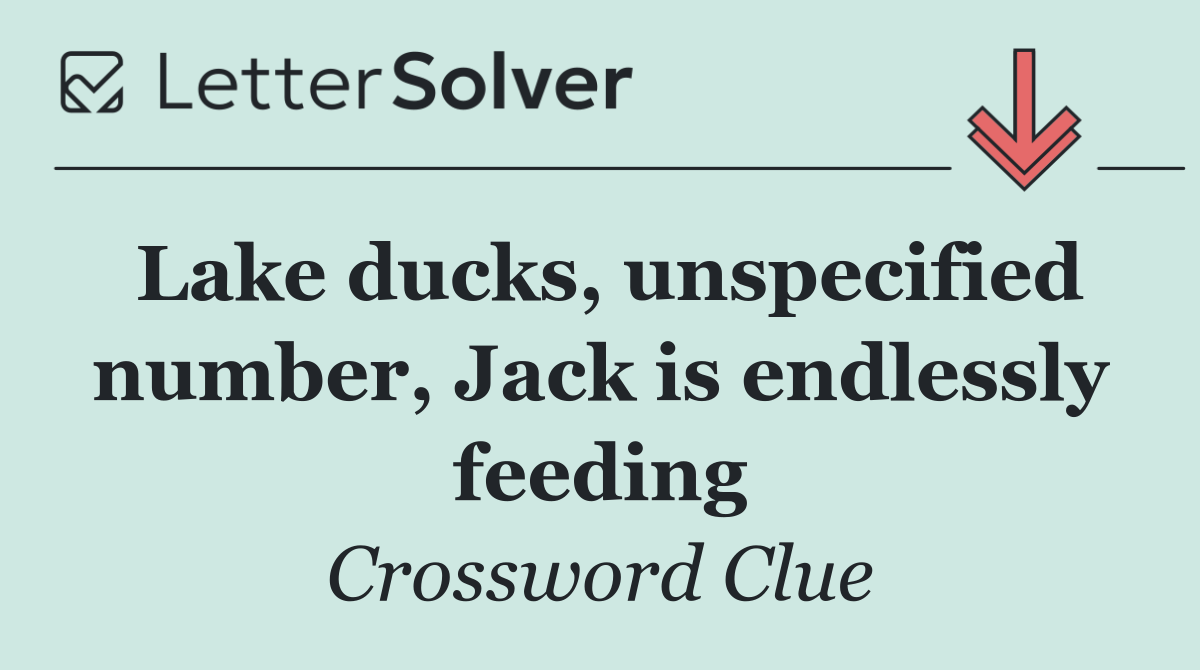 Lake ducks, unspecified number, Jack is endlessly feeding