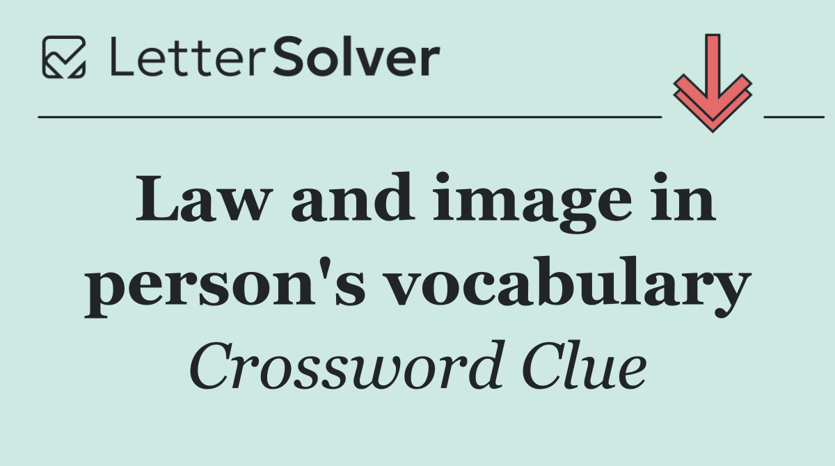 Law and image in person's vocabulary