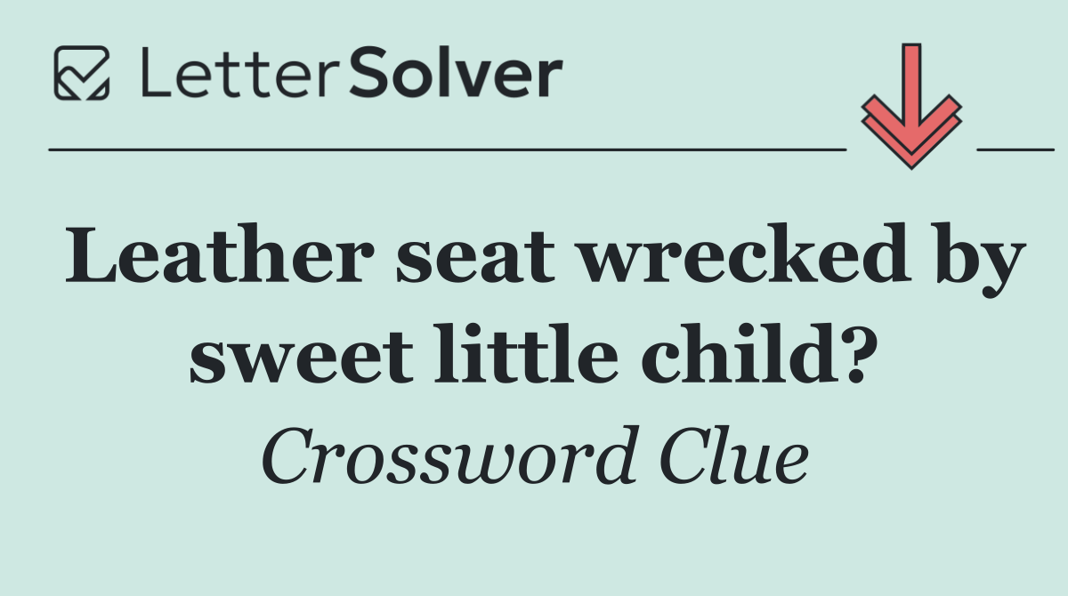 Leather seat wrecked by sweet little child?
