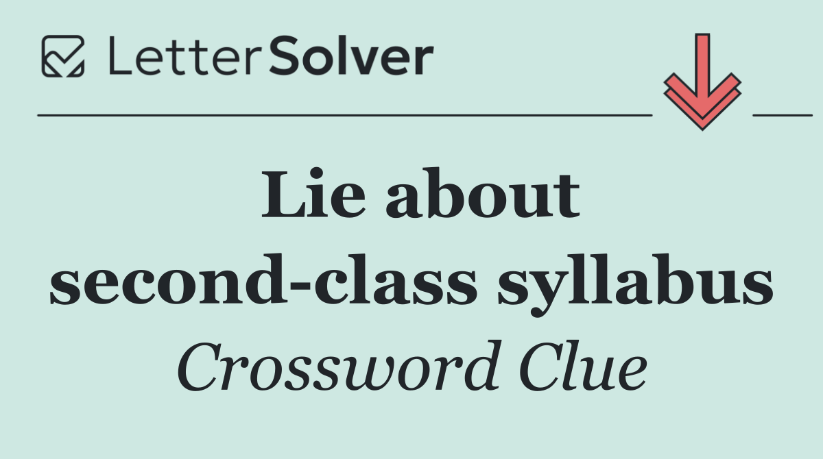 Lie about second class syllabus