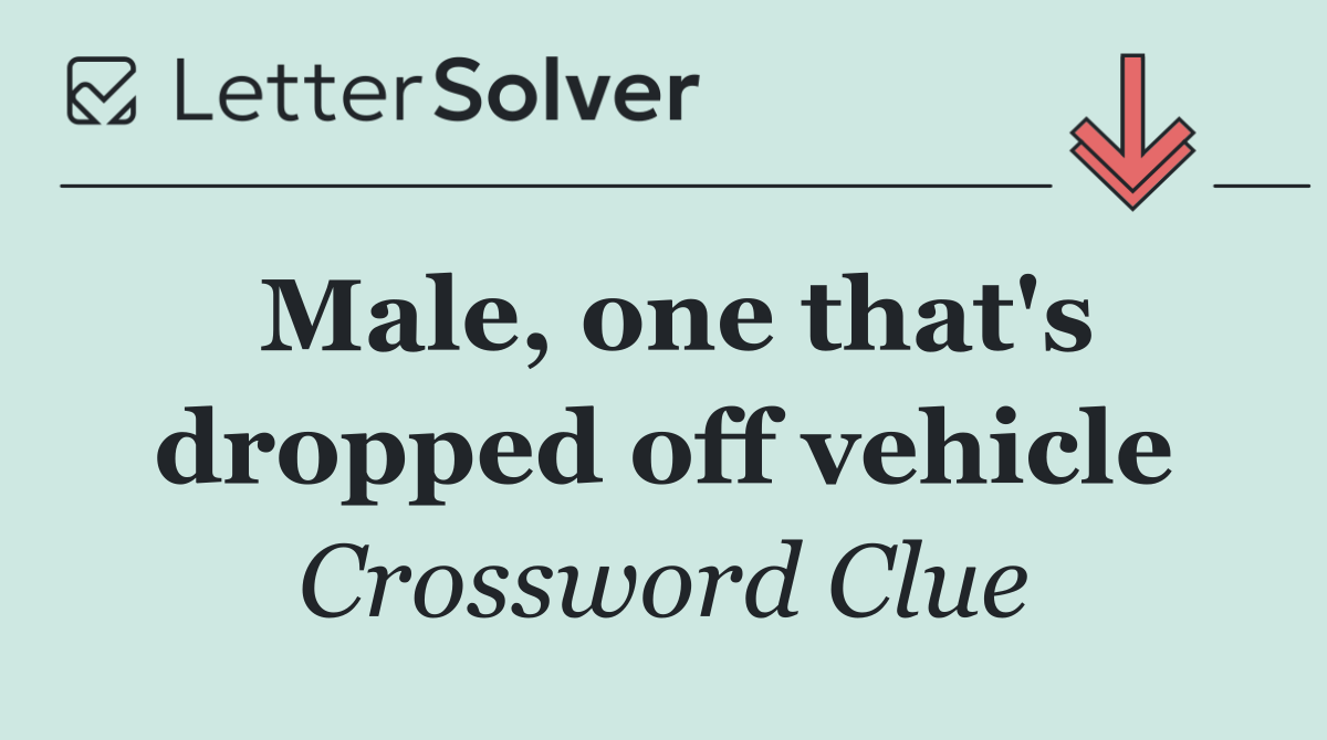 Male, one that's dropped off vehicle