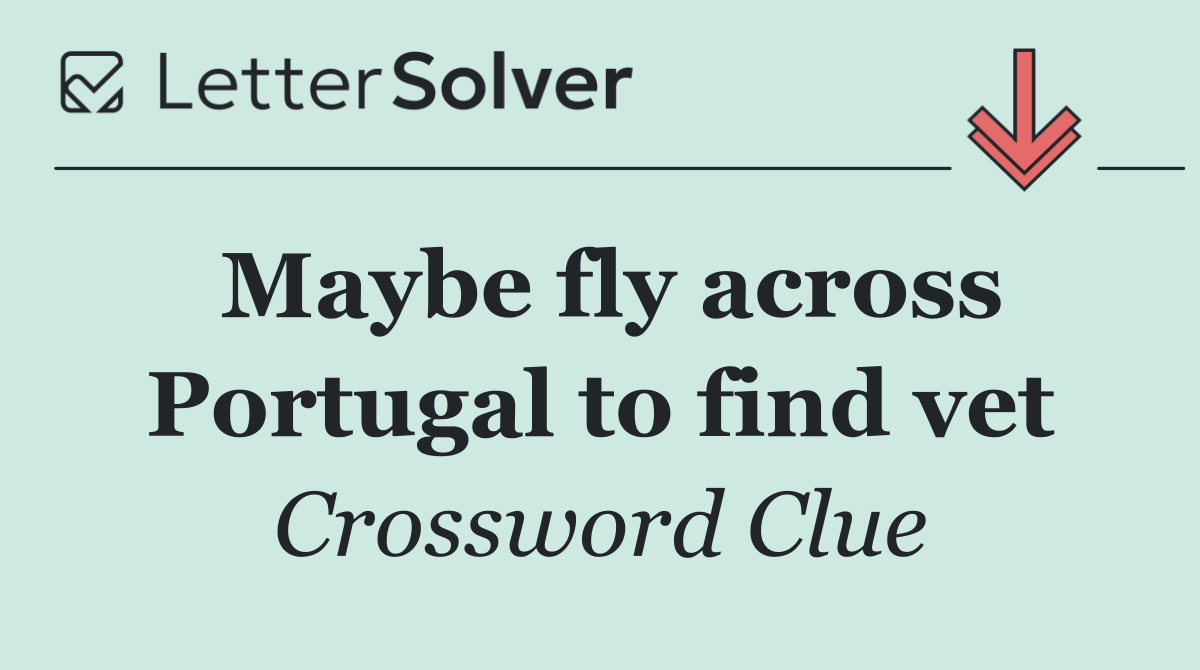 Maybe fly across Portugal to find vet