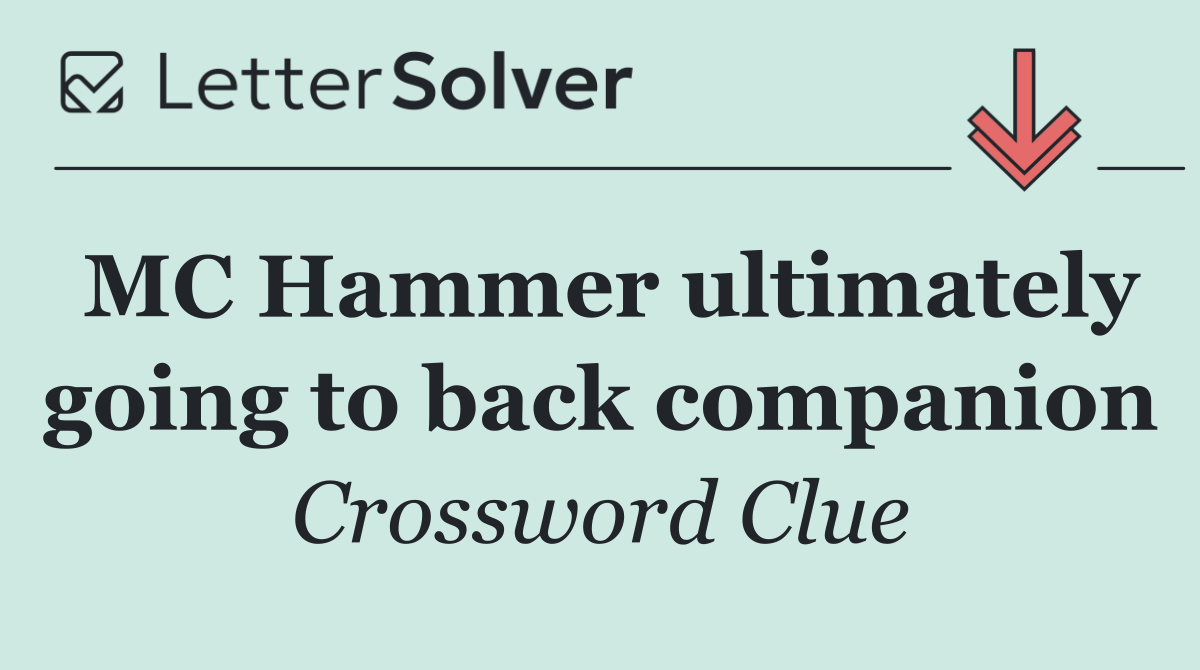 MC Hammer ultimately going to back companion