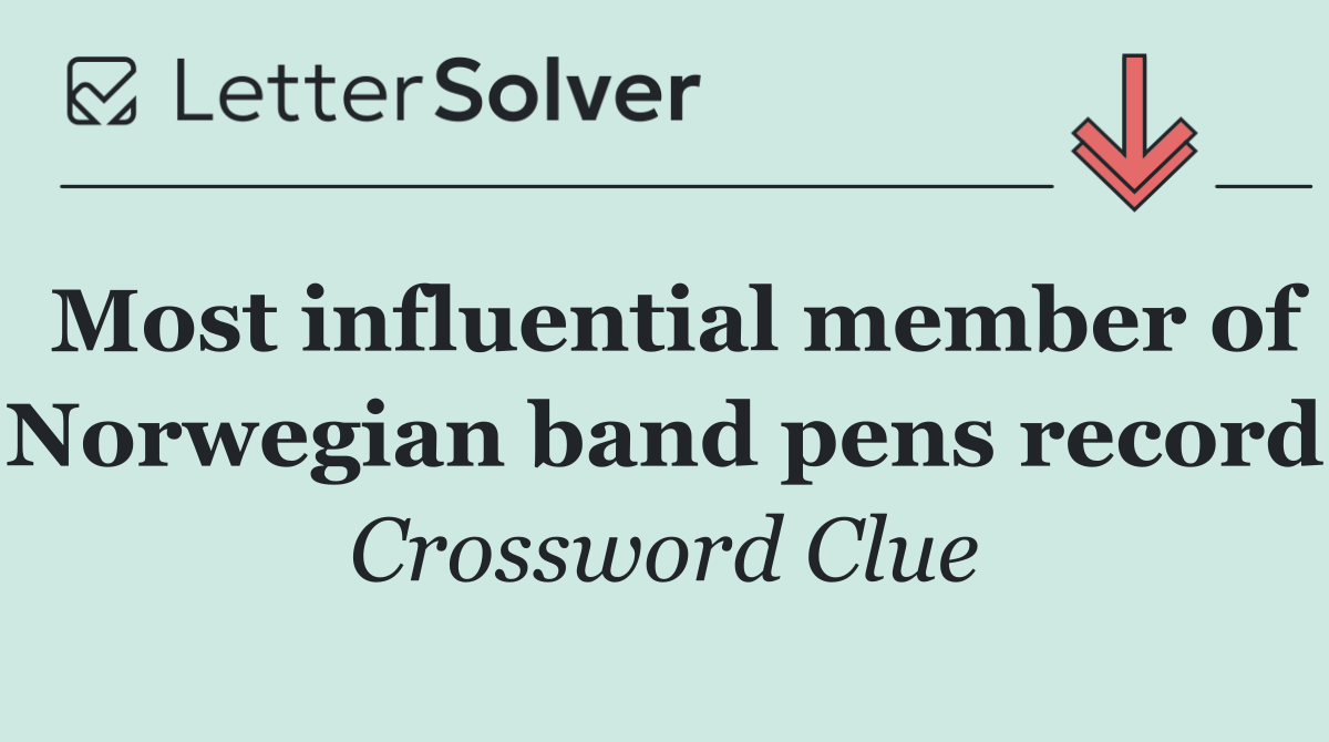 Most influential member of Norwegian band pens record