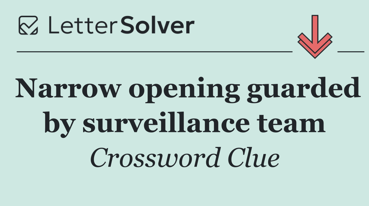 Narrow opening guarded by surveillance team