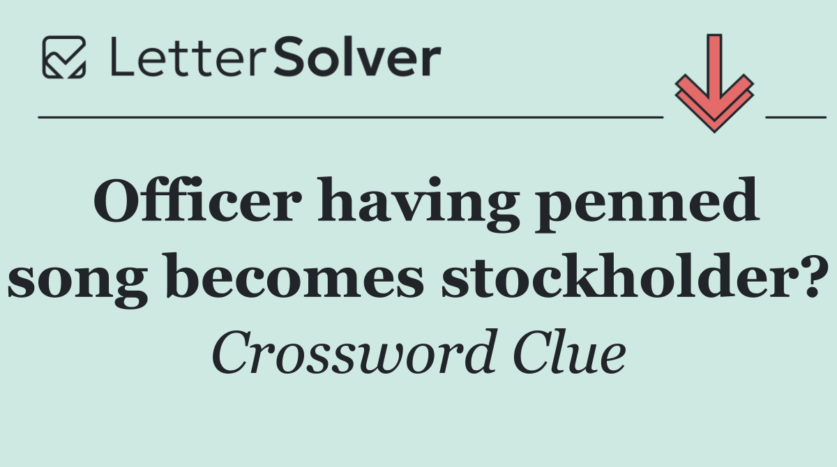 Officer having penned song becomes stockholder?