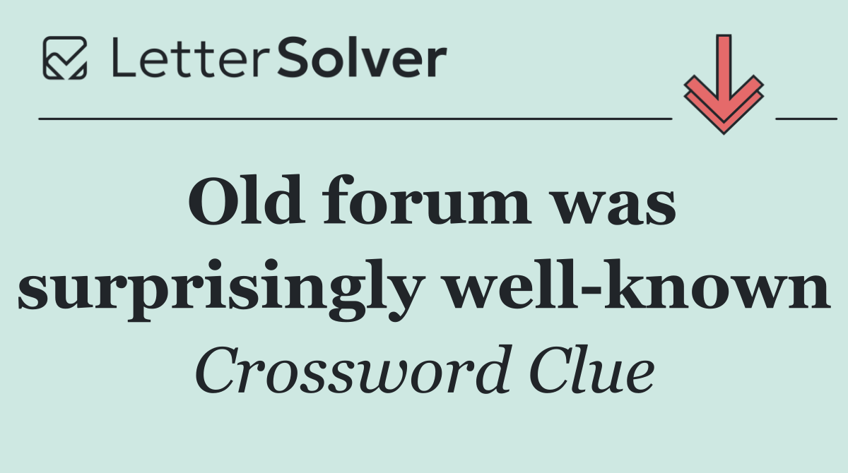 Old forum was surprisingly well known