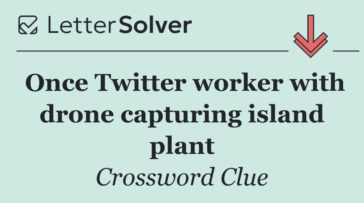 Once Twitter worker with drone capturing island plant