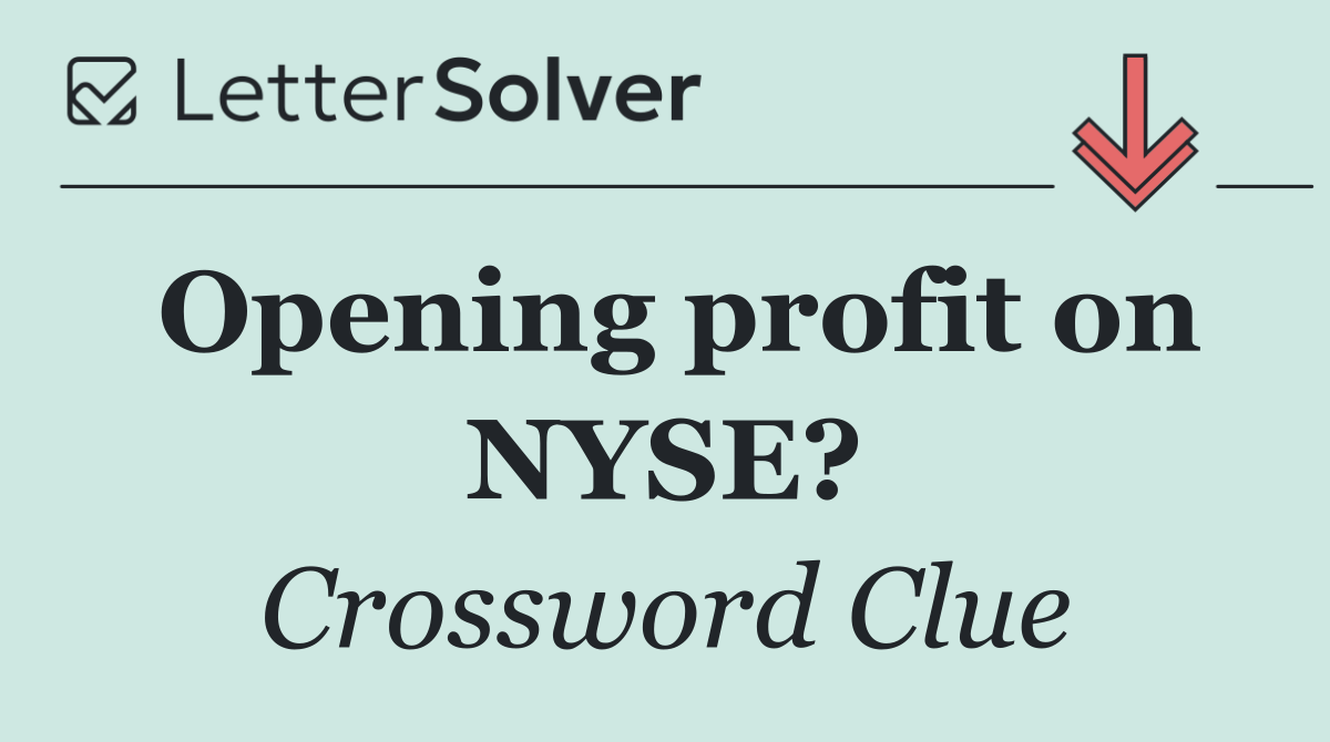 Opening profit on NYSE?