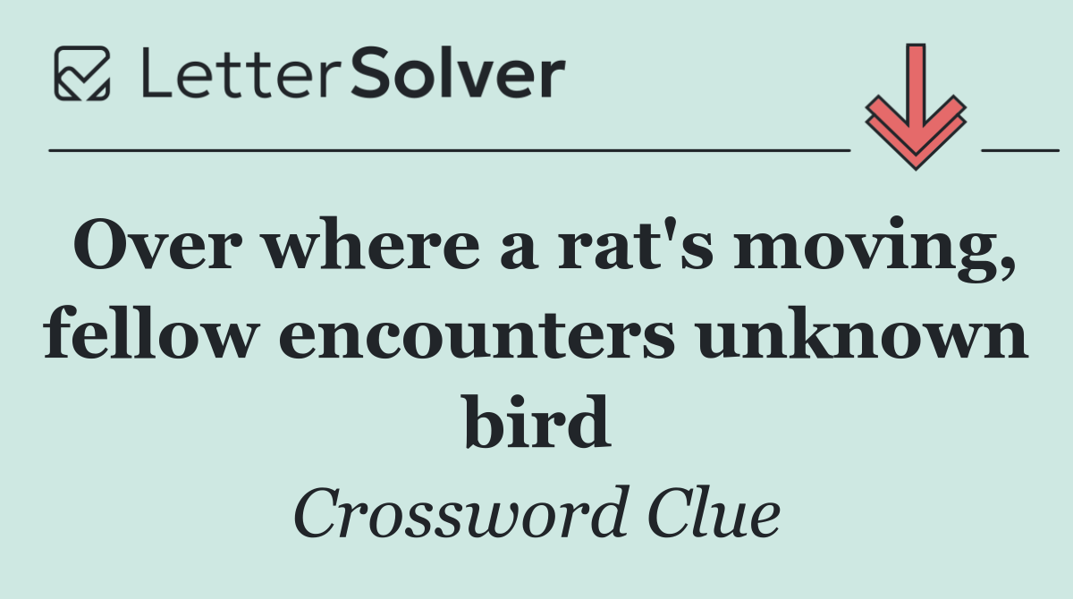 Over where a rat's moving, fellow encounters unknown bird