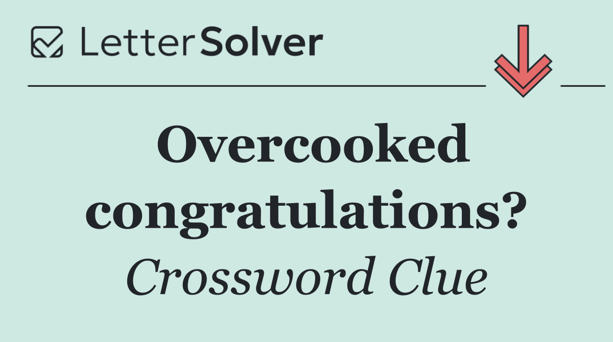 Overcooked congratulations?