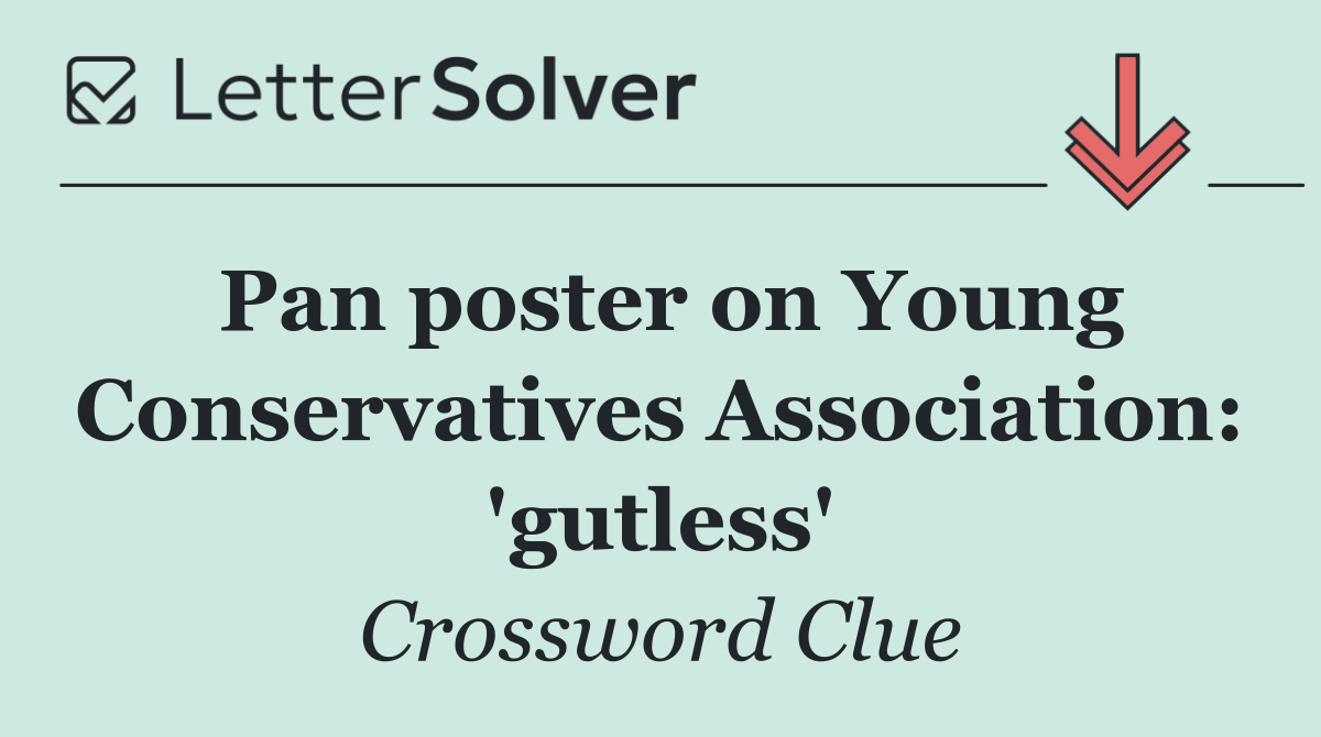 Pan poster on Young Conservatives Association: 'gutless'