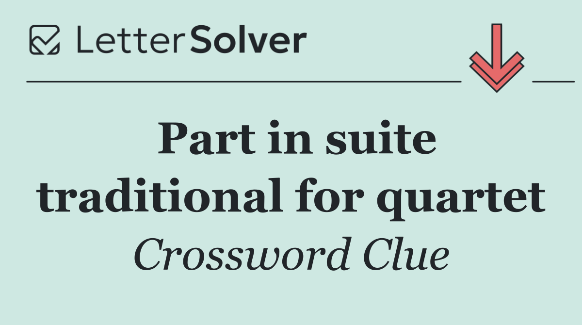 Part in suite traditional for quartet