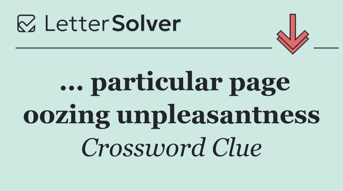... particular page oozing unpleasantness