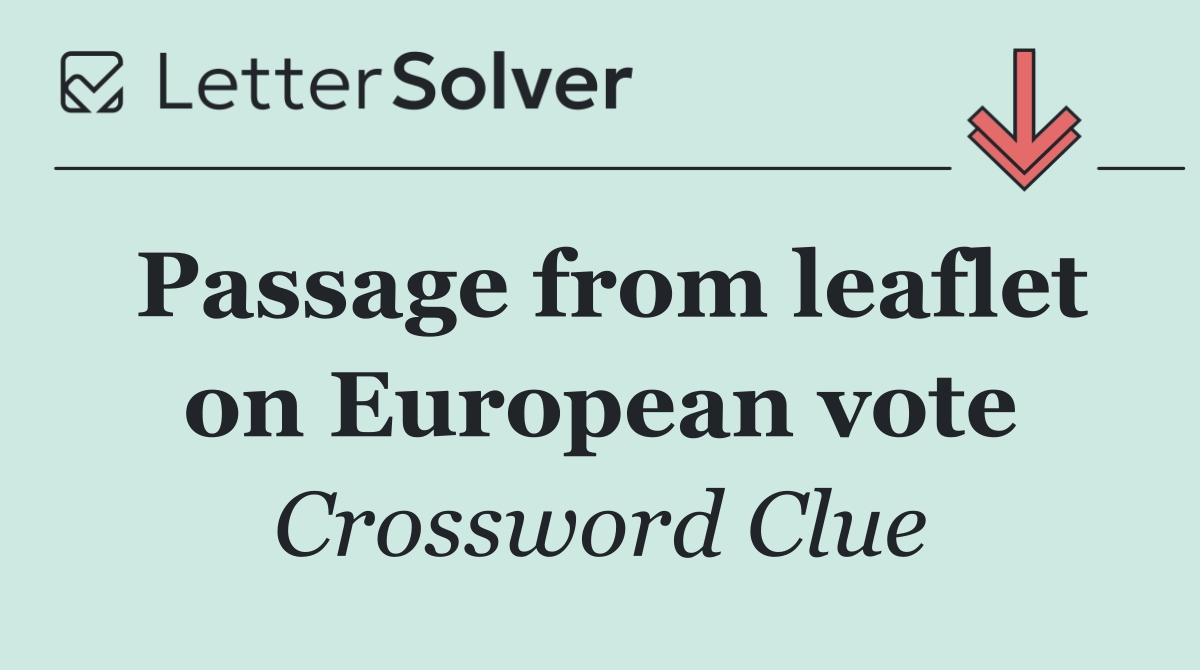 Passage from leaflet on European vote