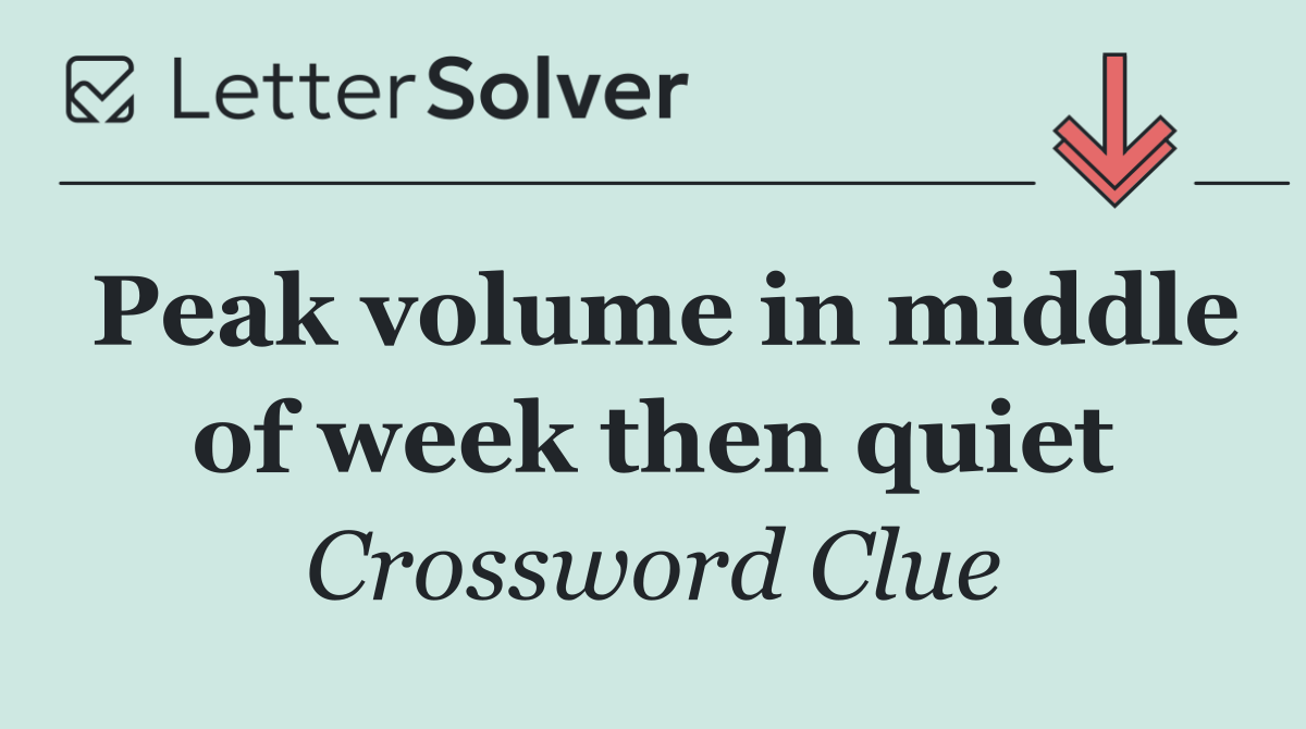 Peak volume in middle of week then quiet