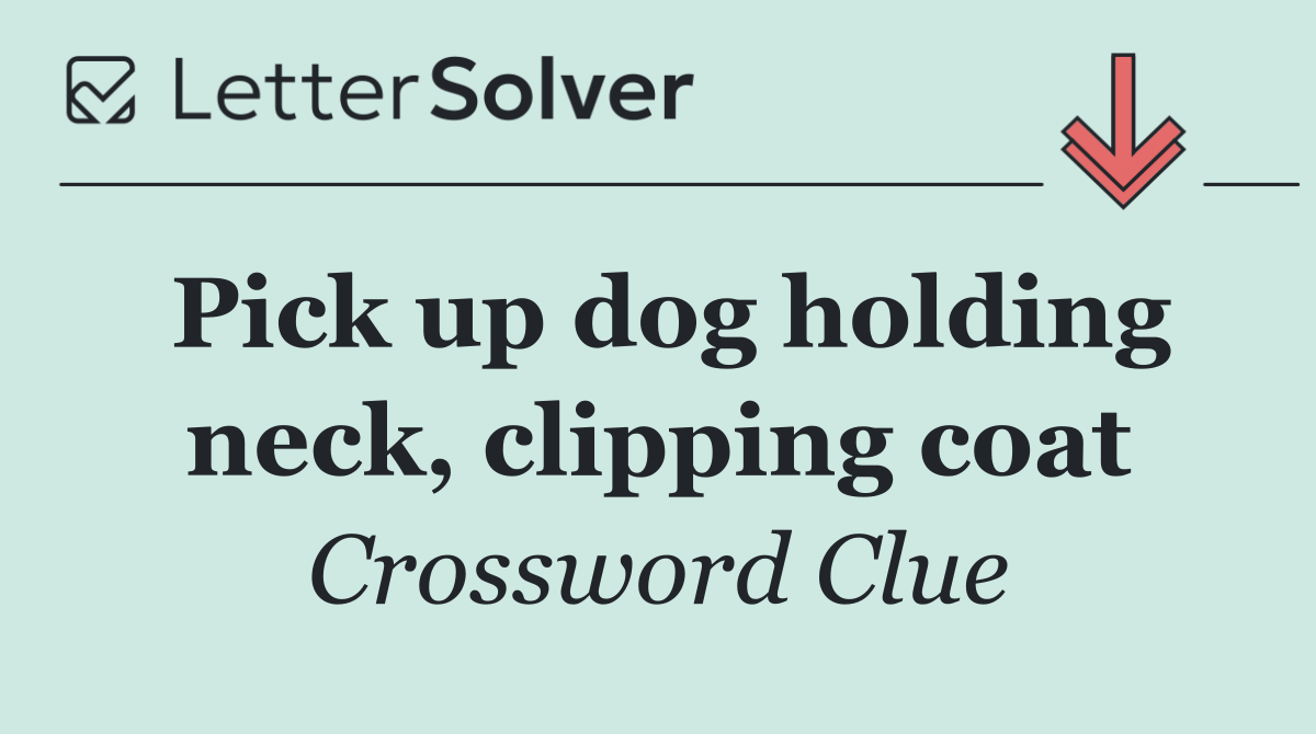 Pick up dog holding neck, clipping coat