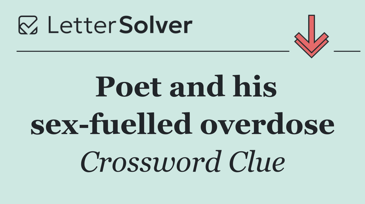 Poet and his sex fuelled overdose
