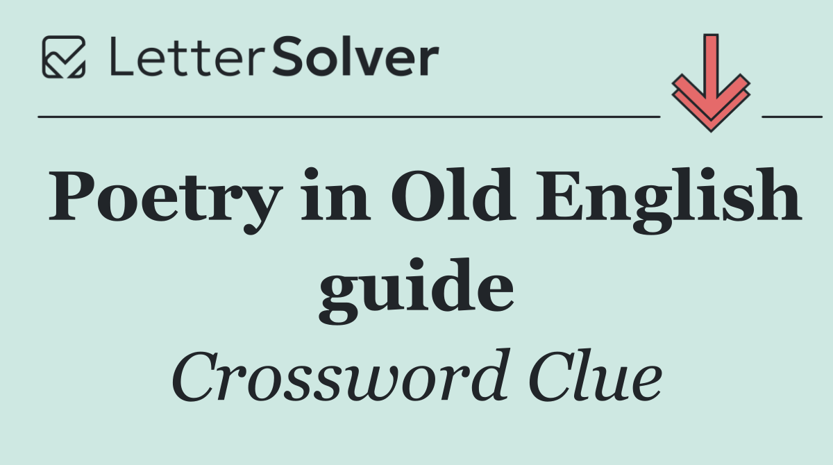 Poetry in Old English guide