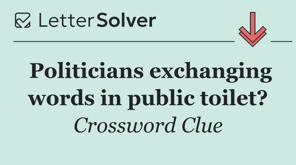 Politicians exchanging words in public toilet?