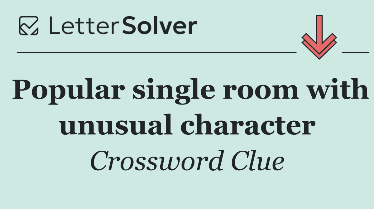 Popular single room with unusual character