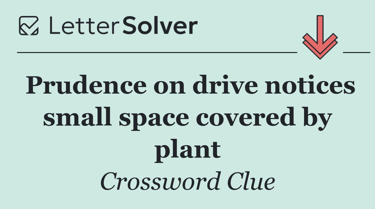 Prudence on drive notices small space covered by plant