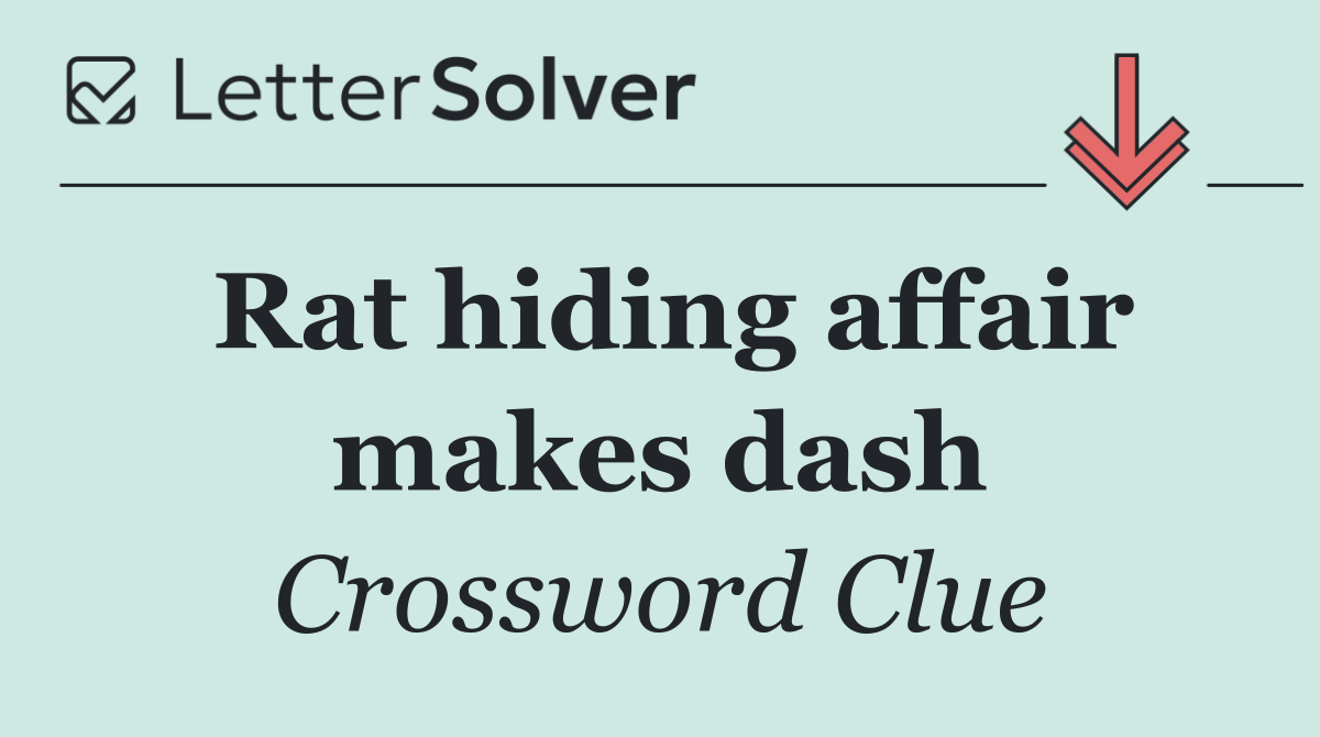 Rat hiding affair makes dash