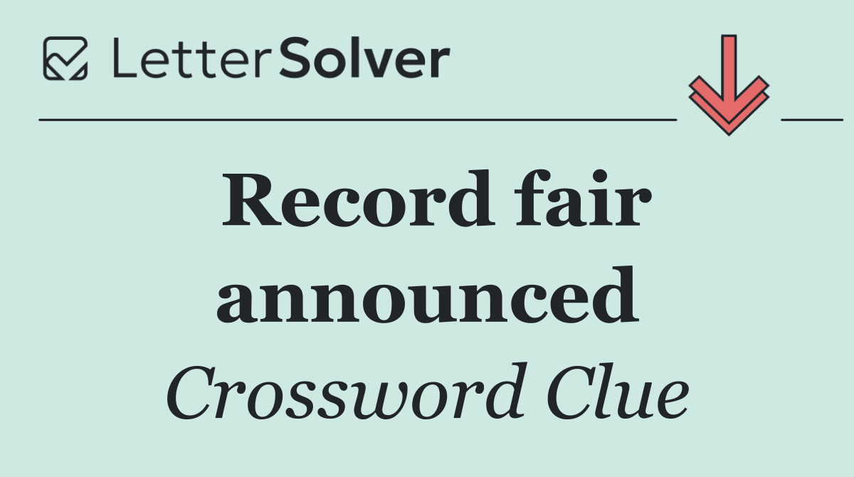 Record fair announced