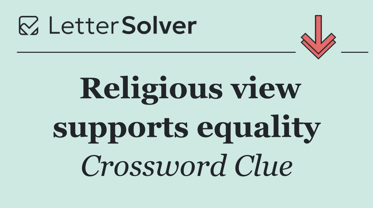 Religious view supports equality