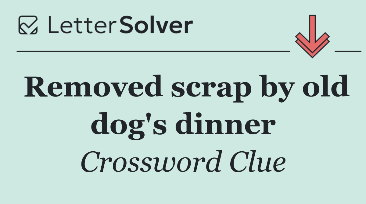Removed scrap by old dog's dinner